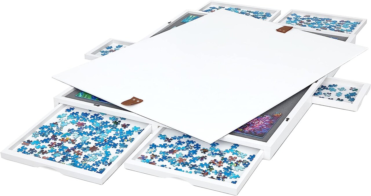 Jumbl 1500 Piece Puzzle Board, 27” x 35” Wooden Jigsaw Puzzle Table Board